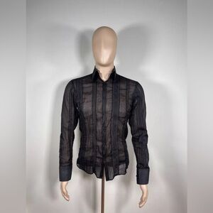 J. Lindeberg Button Up Shirt Black Long Sleeve Men’s Size M